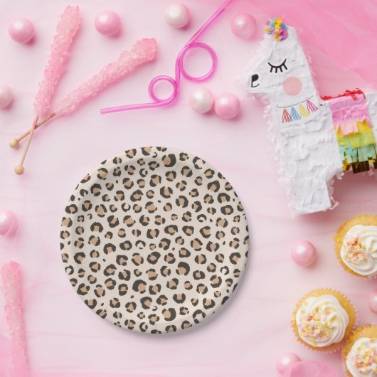 ヒョウ印刷の誕生日パーティー ペーパープレート (パーティー)