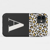 ヒョウ印刷イニシャルはっきりした金ゴールド Case-Mate iPhoneケース (裏面(横))