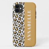 ヒョウ印刷イニシャルはっきりした金ゴールド Case-Mate iPhoneケース (裏面)