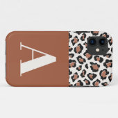ヒョウ印刷イニシャルタイポグラフィモダンterracotta Case-Mate iPhoneケース (裏面(横))