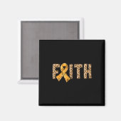 ヒョウ印刷オレンジリボン信仰CRPS認識度1 マグネット (正面/裏面)