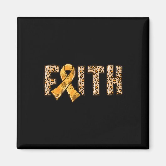 ヒョウ印刷オレンジリボン信仰CRPS認識度1 マグネット (正面)