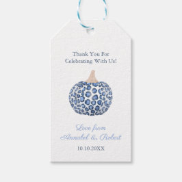 ヒョウ印刷カボチャのシャワーありがとうメッセージカード ギフトタグ