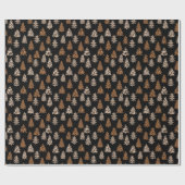 ヒョウ印刷クリスマスラッピング紙 ラッピングペーパー (フラット)