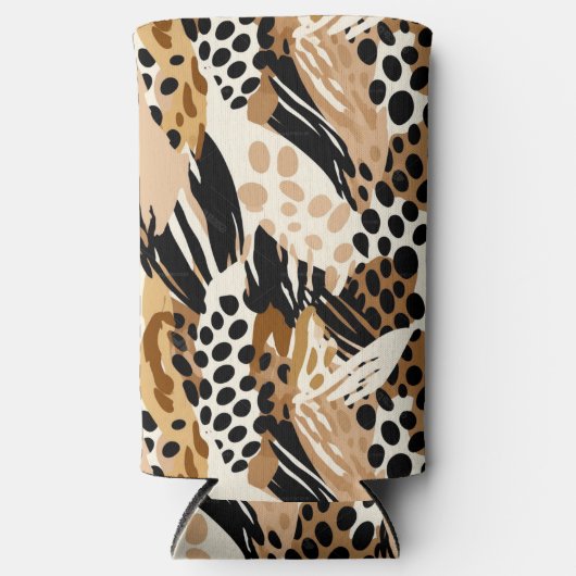 ヒョウ印刷クーラーボックス スリム缶クーラー (正面)