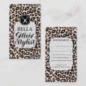 ヒョウ印刷グラム美容師アポイントメントカード 予約カード (正面/裏面)