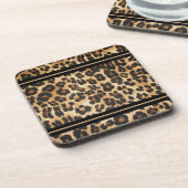 ヒョウ印刷コースターセット コースター (左側)