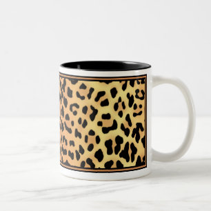 ヒョウ印刷コーヒー/紅茶/ココアカップマグカップ ツートーンマグカップ