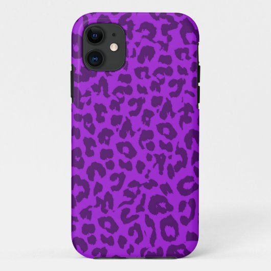 ヒョウ印刷スキンファー(紫) Case-Mate iPhoneケース (裏面)