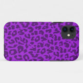 ヒョウ印刷スキンファー(紫) Case-Mate iPhoneケース (裏面(横))
