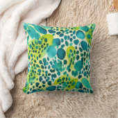 ヒョウ印刷ティール(緑がかった色)ブルーグリーンアニマルプリント クッション (ブランケット)
