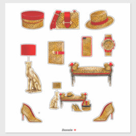 ヒョウ印刷デカールハイファッション女性プランナー シール