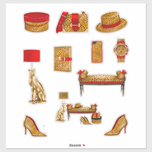 ヒョウ印刷デカールハイファッション女性プランナー シール (シート)