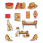 ヒョウ印刷デカールハイファッション女性プランナー シール (正面)