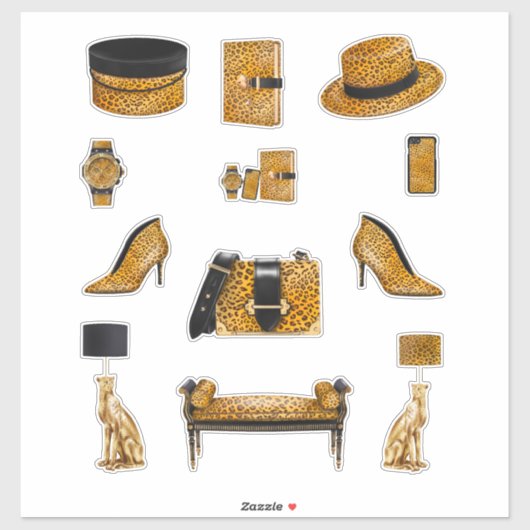 ヒョウ印刷デカールハイファッション女性プランナー シール (シート)