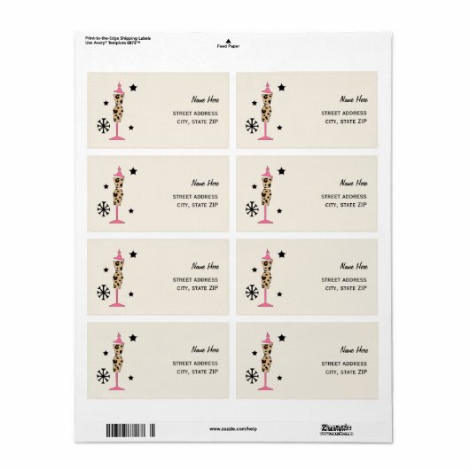 ヒョウ印刷ドレス型枠出荷ラベル ラベル (フルシート)