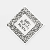 ヒョウ印刷ハッピーバースデーパーティー スタンダードランチョンナプキン (角)