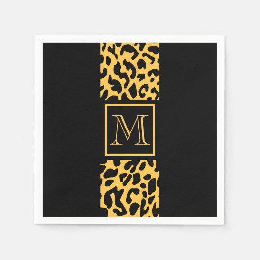 ヒョウ印刷パターン スタンダードカクテルナプキン (正面)