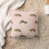 ヒョウ印刷パターン(ソフトピンク) クッション (ブランケット)