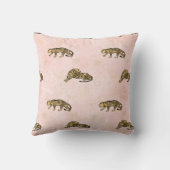 ヒョウ印刷パターン(ソフトピンク) クッション (裏面)