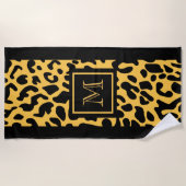 ヒョウ印刷パターン ビーチタオル (正面)