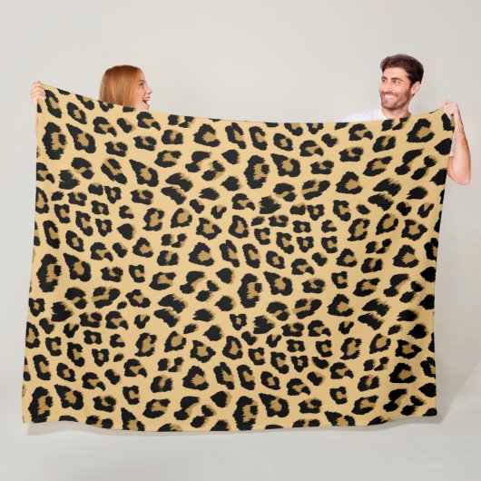 ヒョウ印刷パターン フリースブランケット (インサイチュ)