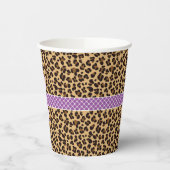 ヒョウ印刷パープルクローバー誕生日パーティー 紙コップ (左)