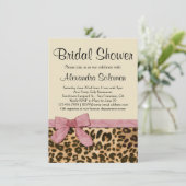 ヒョウ印刷ピンクボウブライダルシャワー招待 招待状 (スタンド正面)