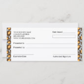 ヒョウ印刷ブティックスタイルギフト券 (裏面)