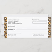 ヒョウ印刷ブティックスタイルギフト券 (裏面)