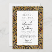 ヒョウ印刷モダントレンディーブライダルシャワー 招待状 (正面)