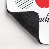 ヒョウ印刷レッドアップル先生新学期 マウスパッド (コーナー)