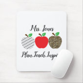 ヒョウ印刷レッドアップル先生新学期 マウスパッド (マウス)