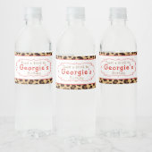 ヒョウ印刷レッドクローバー誕生日パーティー ペットボトルラベル (ボトル)