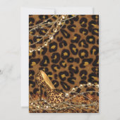 ヒョウ印刷レディース誕生日招待状 招待状 (裏面)