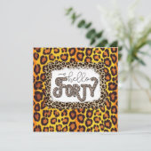 ヒョウ印刷招待状 セーブザデート (スタンド正面)