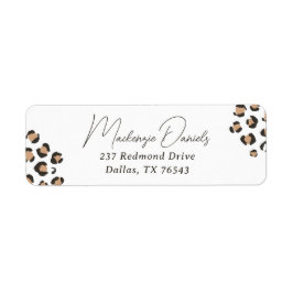 ヒョウ印刷誕生日差出人住所 ラベル