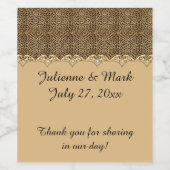 ヒョウ印刷金ゴールドダイヤモンドきらきら光る結婚式 ワインラベル (シングルラベル)