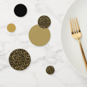 ヒョウ印刷金ゴールドブラックアニマルプリント コンフェッティ (グループ)