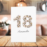 ヒョウ印刷18 |可愛モダンい名前18誕生日 カード<br><div class="desc">シンプルトレンディースタイリッシュレオパード印刷年齢18グリーティングカード茶色と黒のアニマルプリントでピンクの背景に淡い色の表示。名前とスクリプト内のメッセージモダンはパーソナライズされた、愛する人の特別な日のための本当にユニーク18th誕生日カードのために簡単に可能！このデザインは他の重要な誕生日にも利用できる。</div>