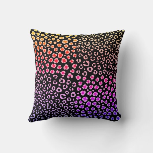 ヒョウ印刷2トーンアメジストブルーネームモノグラム クッション (裏面)