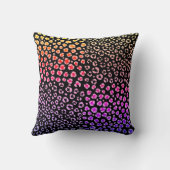 ヒョウ印刷2トーンティール(緑がかった色)ターコイズ名モノグラ クッション (裏面)