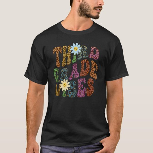 ヒョウ印刷3年生のバイブ先生平和の愛 Tシャツ (正面)