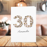 ヒョウ印刷30 |モダンかわいい名前30th Birthday カード<br><div class="desc">シンプルトレンディースタイリッシュレオパード印刷年齢30グリーティングカード茶色と黒のアニマルプリントでピンクの背景に淡い色の表示。名前とスクリプトの中モダンのメッセージはパーソナライズされた、愛する人の特別な日のために本当にユニーク30thバースデーカードのために簡単に行うことができる！このデザインは他の重要な誕生日にも利用できる。</div>