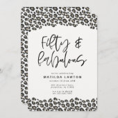 ヒョウ印刷60歳と素朴な50歳の誕生日パーティー 案内状 (正面/裏面)