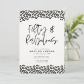 ヒョウ印刷60歳と素朴な50歳の誕生日パーティー 案内状 (スタンド正面)