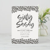 ヒョウ印刷60歳の素朴な誕生日パーティー 案内状 (スタンド正面)