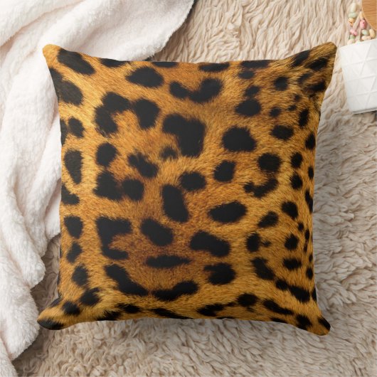 ヒョウ印刷 クッション (ブランケット)
