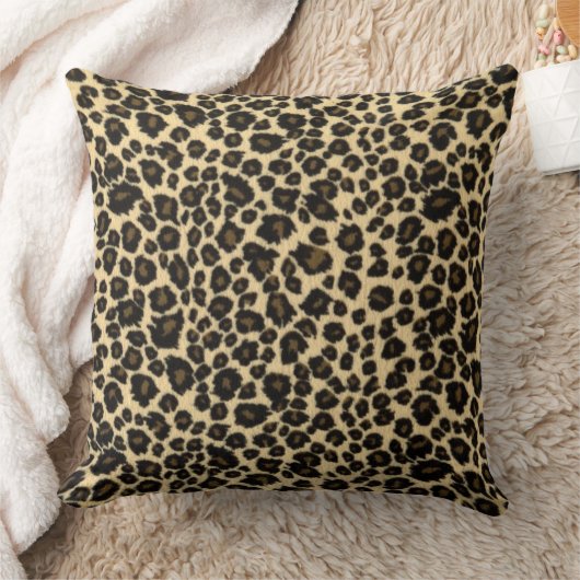 ヒョウ印刷 クッション (ブランケット)