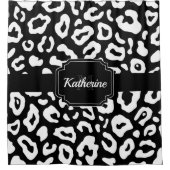 ヒョウ印刷 シャワーカーテン (正面)